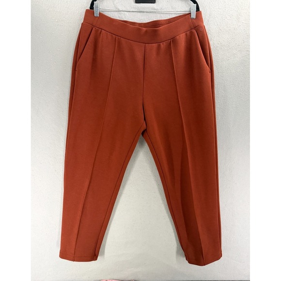 Calia Pants - CALIA Pants Womens XL Terracotta Burnt Orange Soft Scuba‎ High Rise Minimalist